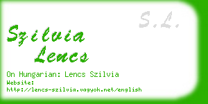 szilvia lencs business card